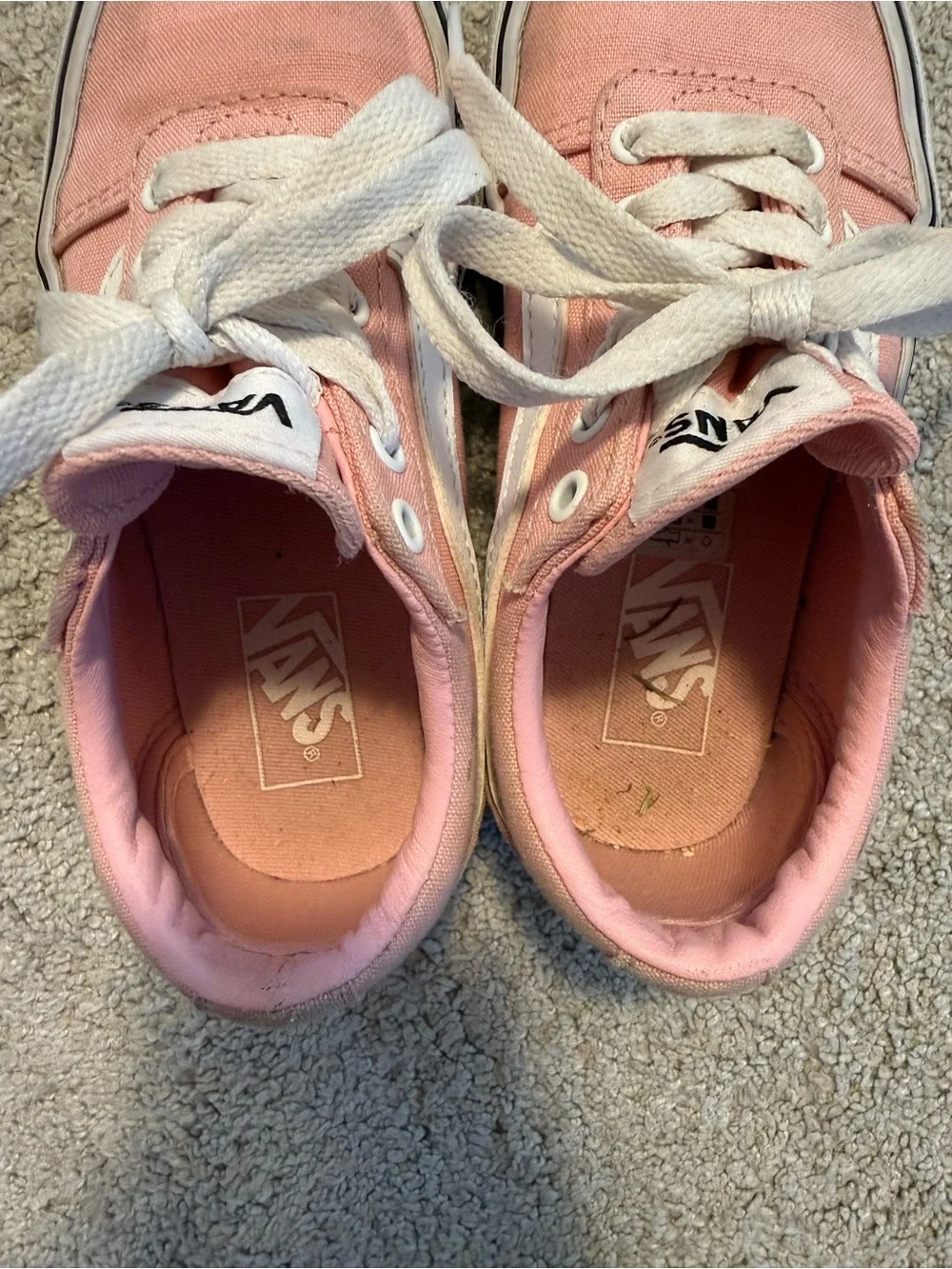 Vans Kids Low-Top Sneakers in Light Pink with White Stripe